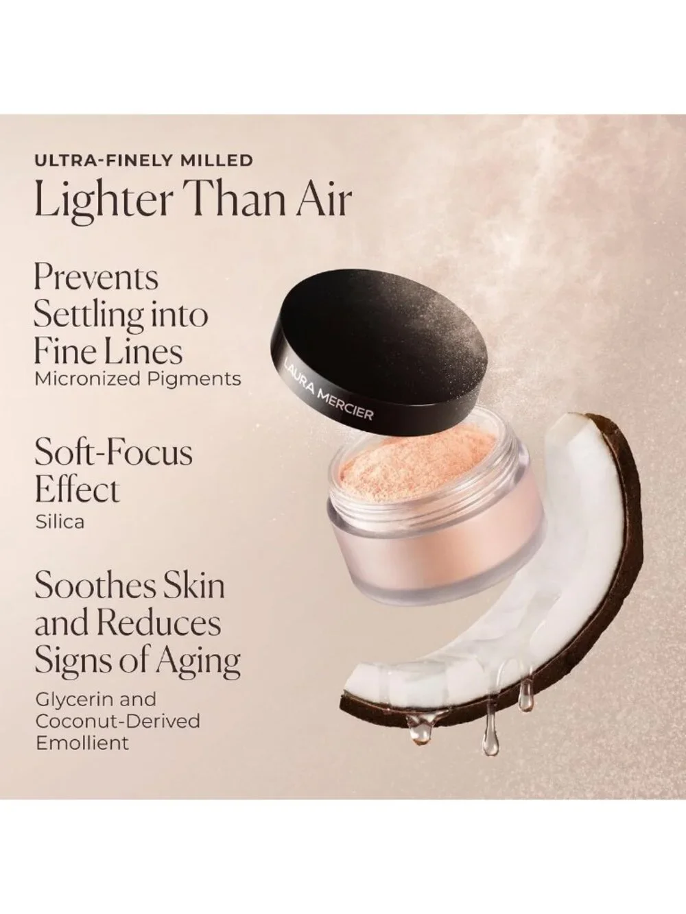 Brightening Under-Eye Loose Setting Powder - Peach & Pink Pigments, Color